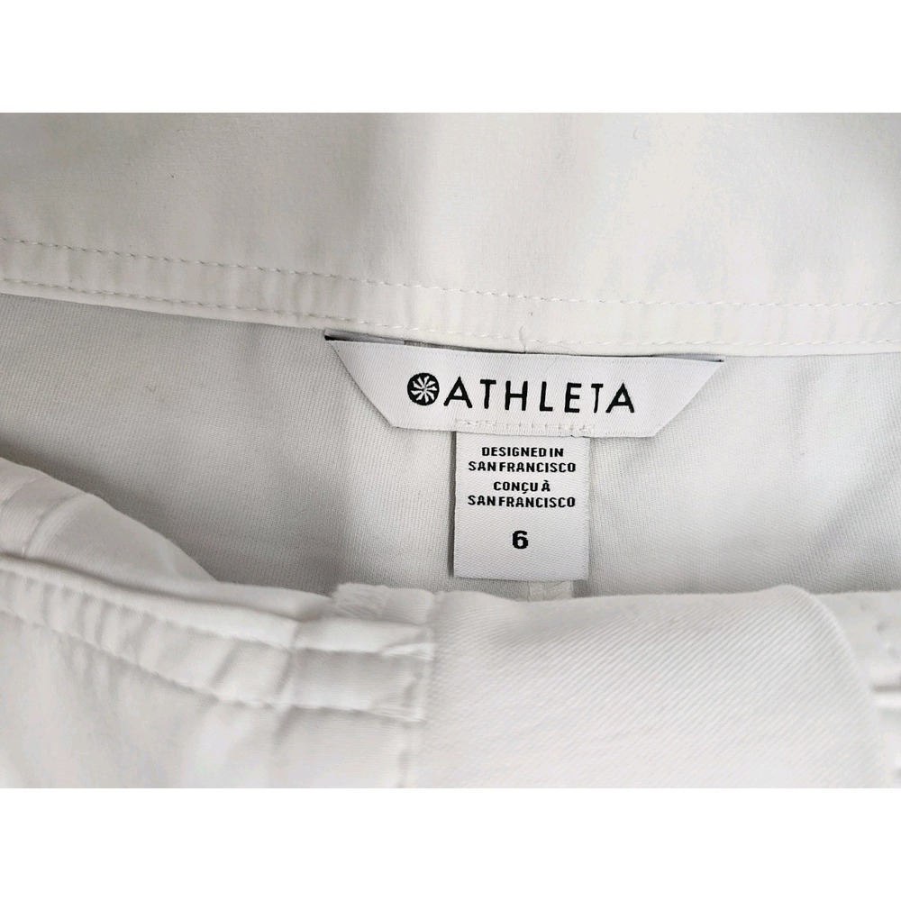 Athleta Womens Size 6 White Performance Pants Stretch Athletic Travel Casual - Picture 4 of 8